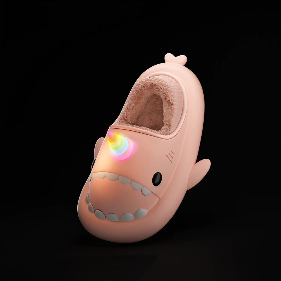 Shark Slides Winter - Unicorn Lined Slippers Heel-covered