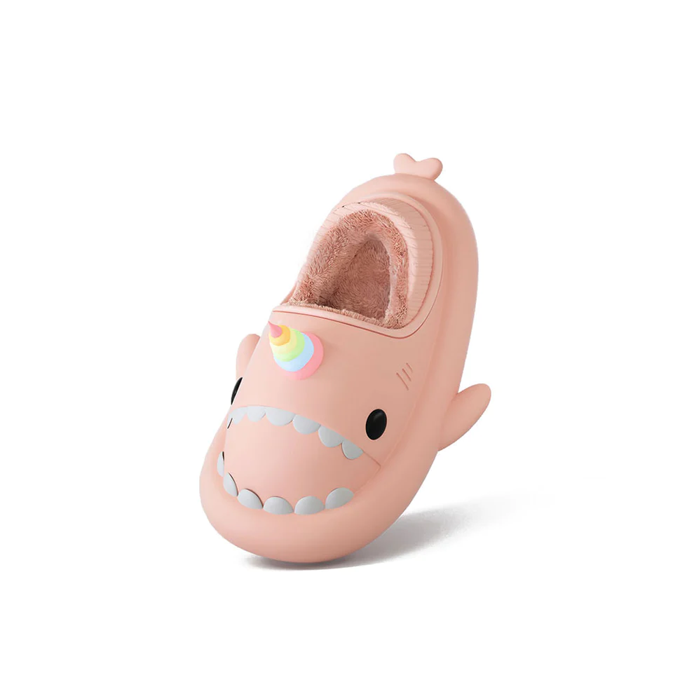 Shark Slides Winter - Unicorn Lined Slippers Heel-covered