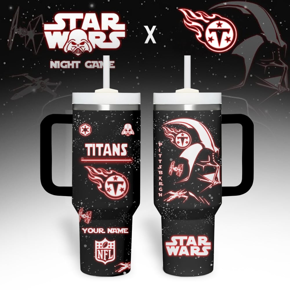 Tennessee Titans NFL Custom Stanley Quencher 40oz Stainless Steel Tumbler With Handle