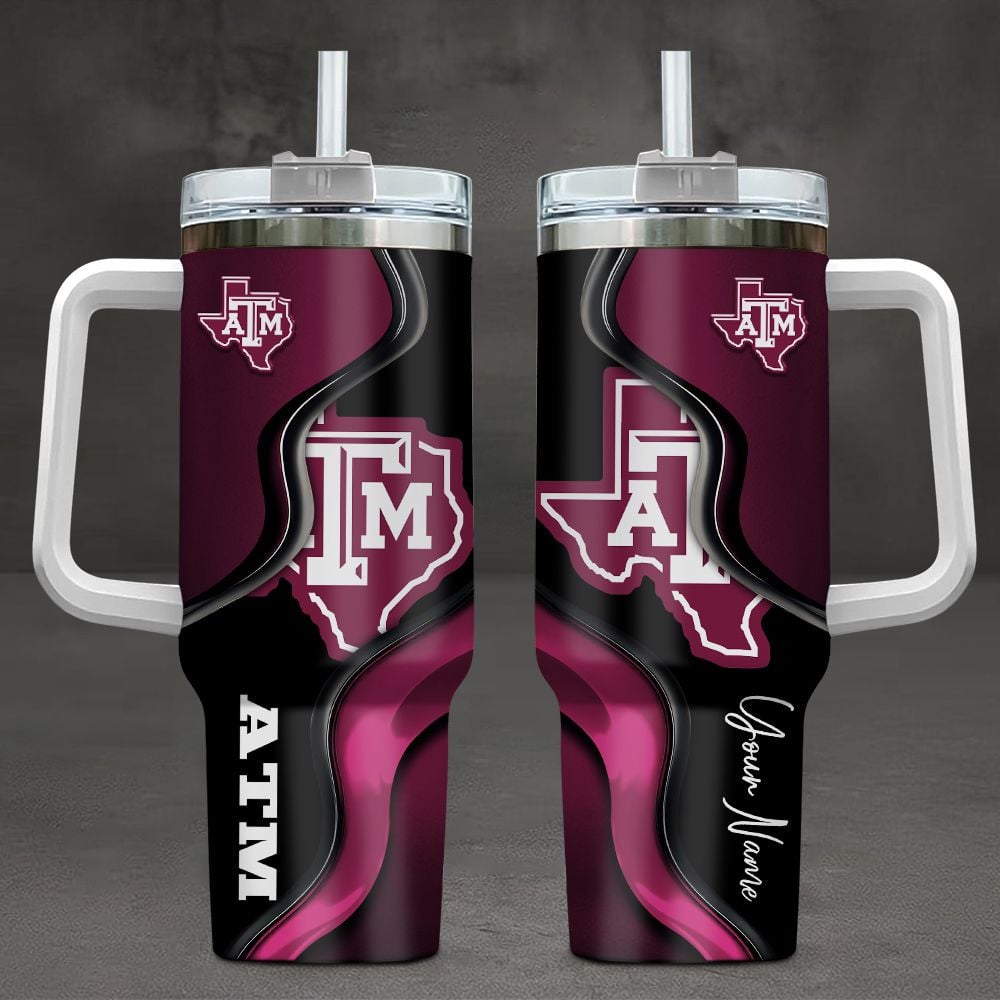 Texas A&M Aggies NCAA Custom Stanley Quencher 40oz Stainless Steel Tumbler With Handle
