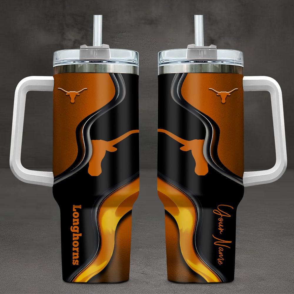Texas Longhorns NCAA Custom Stanley Quencher 40oz Stainless Steel Tumbler With Handle