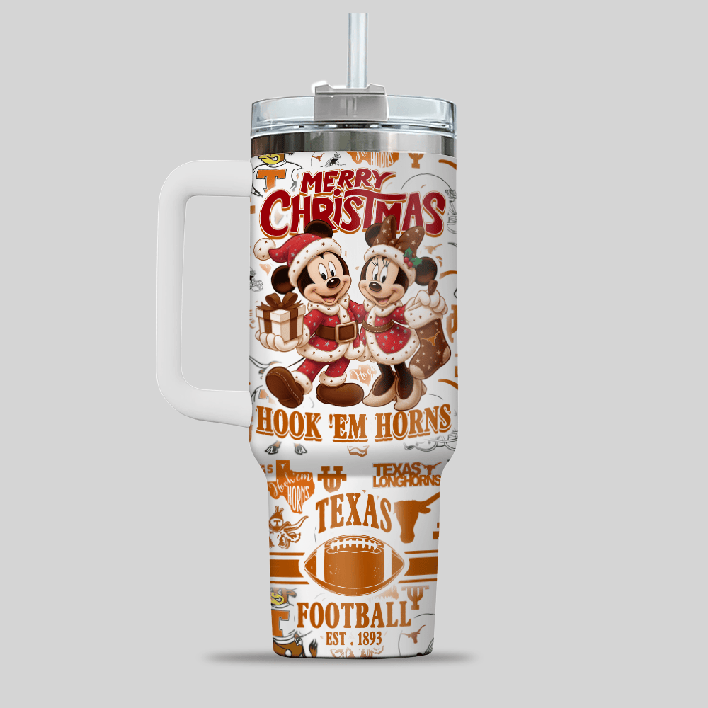 Texas Longhorns NCAA Custom Stanley Quencher 40oz Stainless Steel Tumbler With Handle