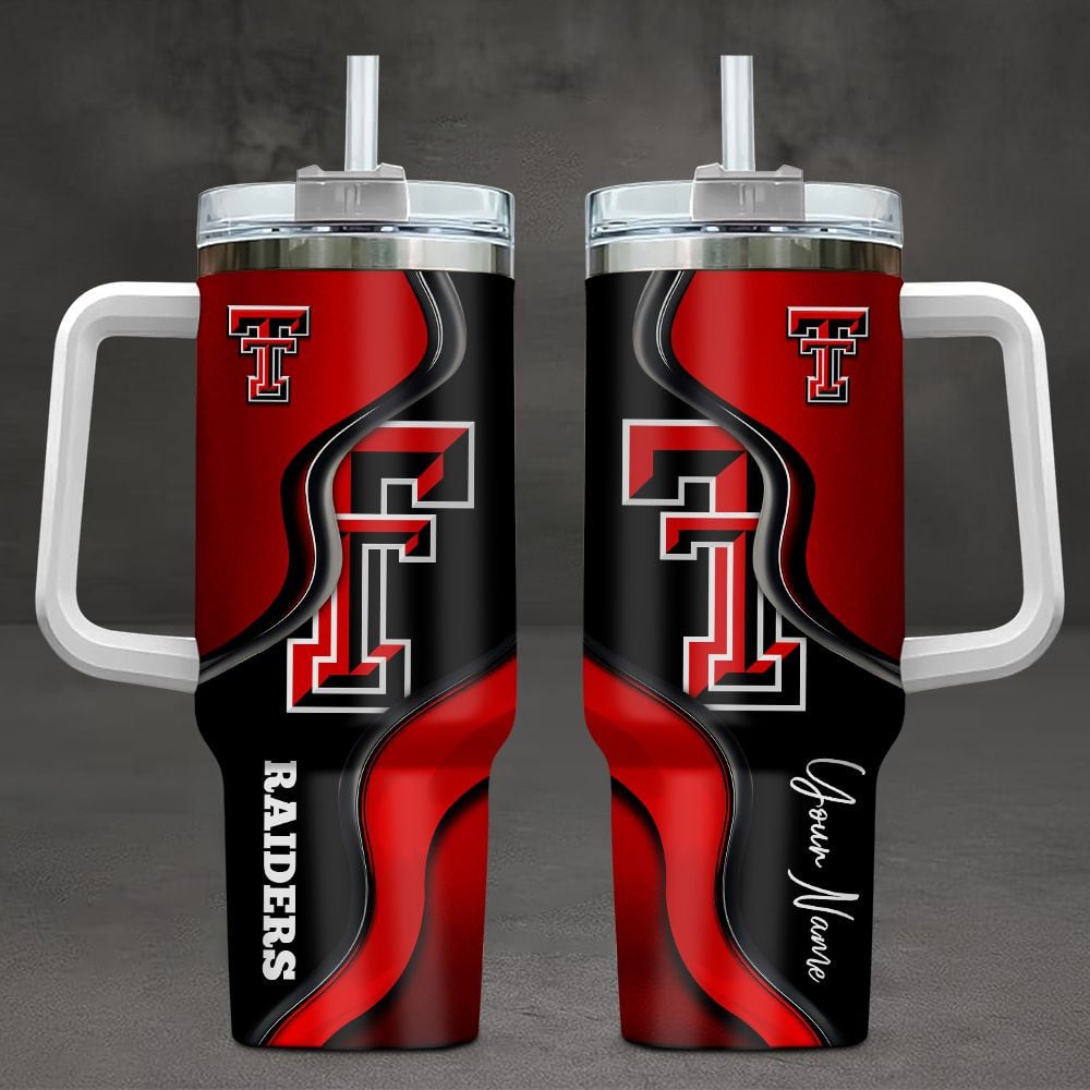 Texas Tech Red Raiders NCAA Custom Stanley Quencher 40oz Stainless Steel Tumbler With Handle