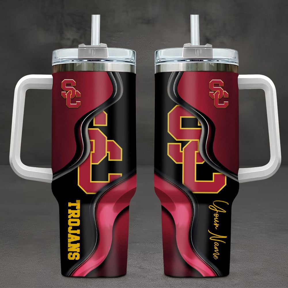 USC Trojans NCAA Custom Stanley Quencher 40oz Stainless Steel Tumbler With Handle