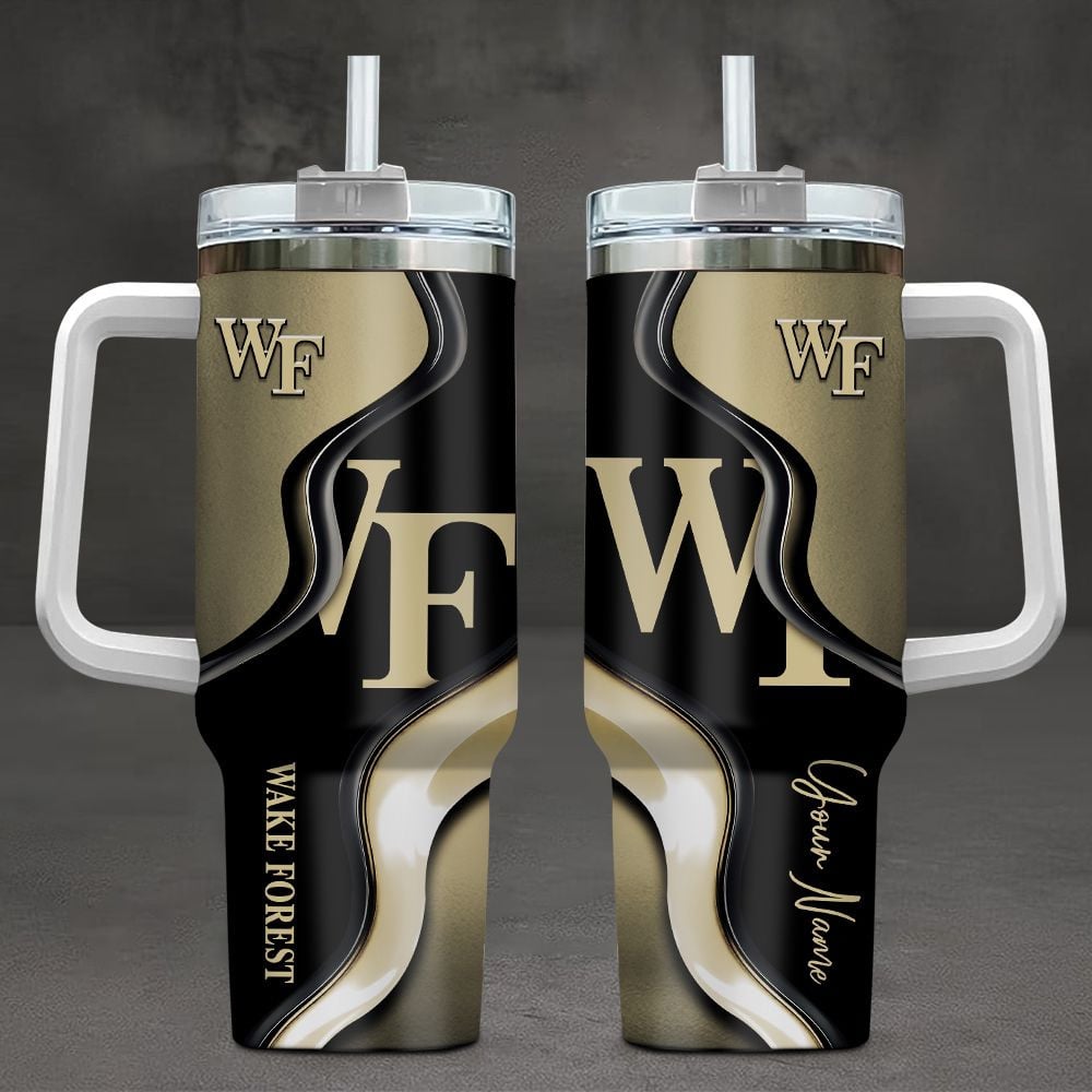 Wake Forest Demon Deacons NCAA Custom Stanley Quencher 40oz Stainless Steel Tumbler With Handle