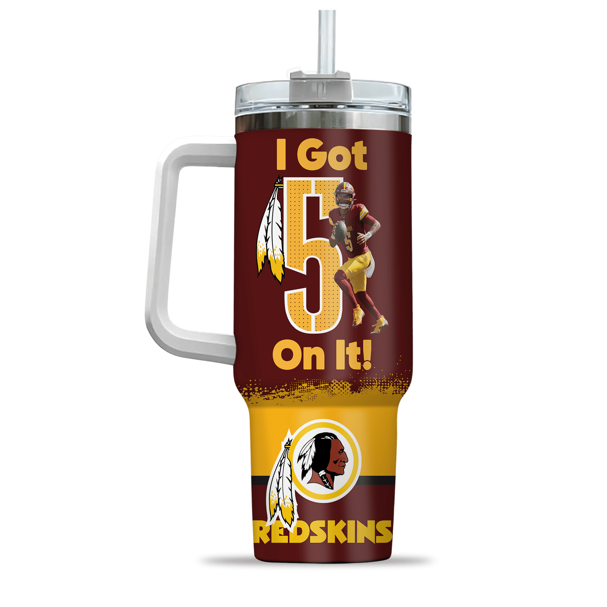 Washington Commanders NFL Custom Stanley Quencher 40oz Stainless Steel Tumbler With Handle