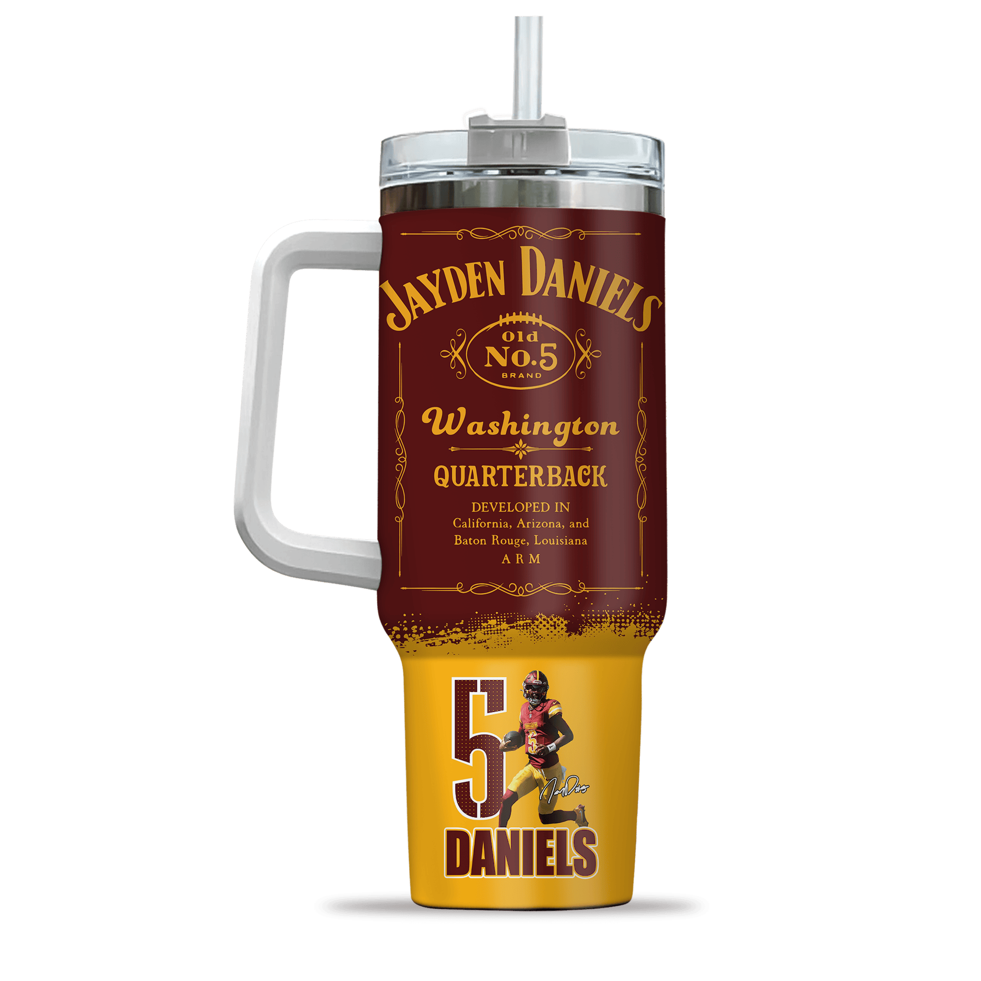 Washington Commanders NFL Custom Stanley Quencher 40oz Stainless Steel Tumbler With Handle