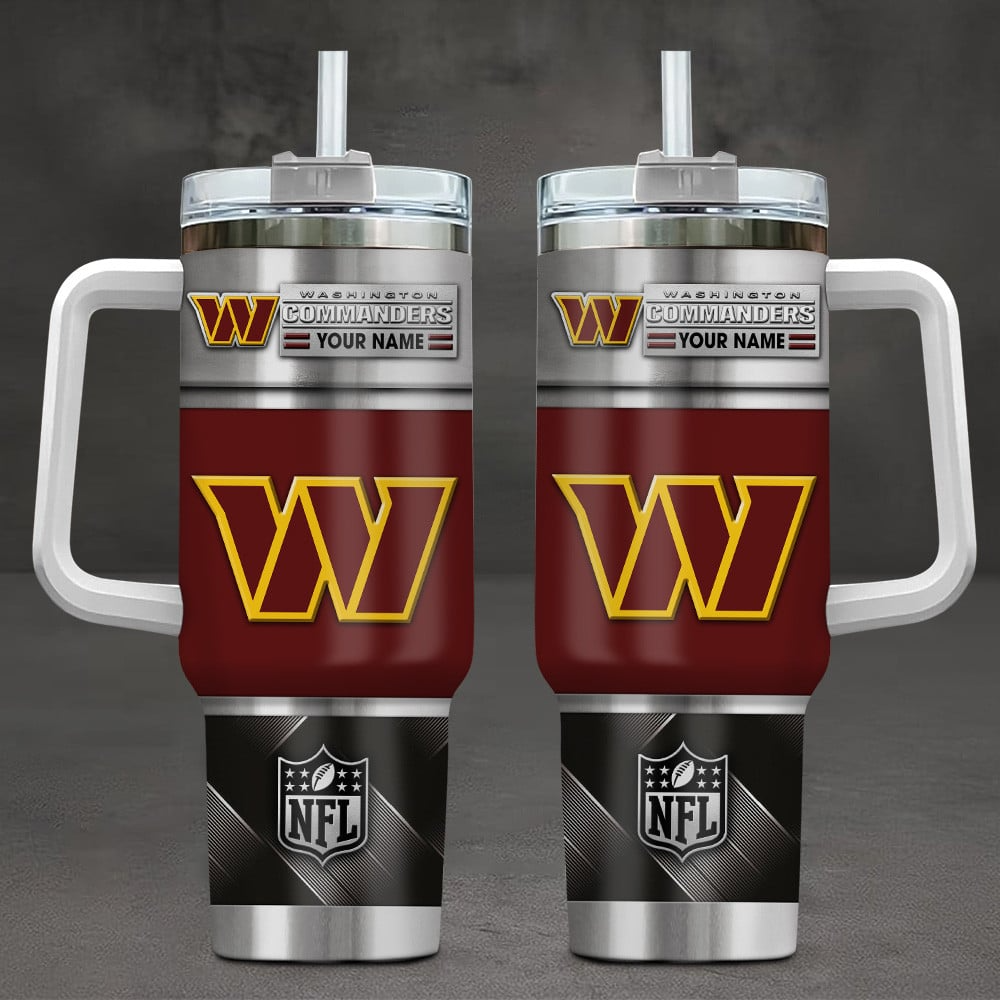 Washington Commanders NFL Custom Stanley Quencher 40oz Stainless Steel Tumbler With Handle