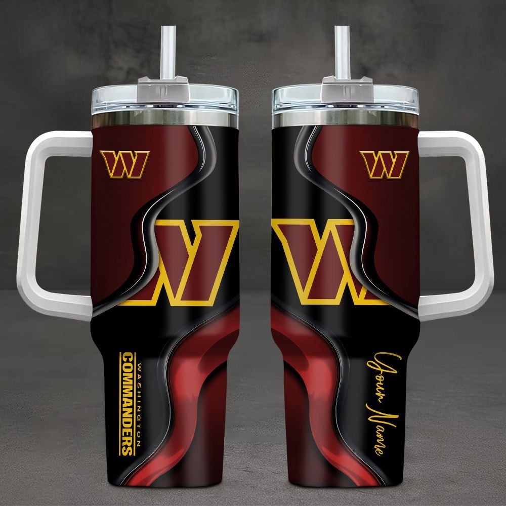 Washington Football Team NFL Custom Stanley Quencher 40oz Stainless Steel Tumbler With Handle