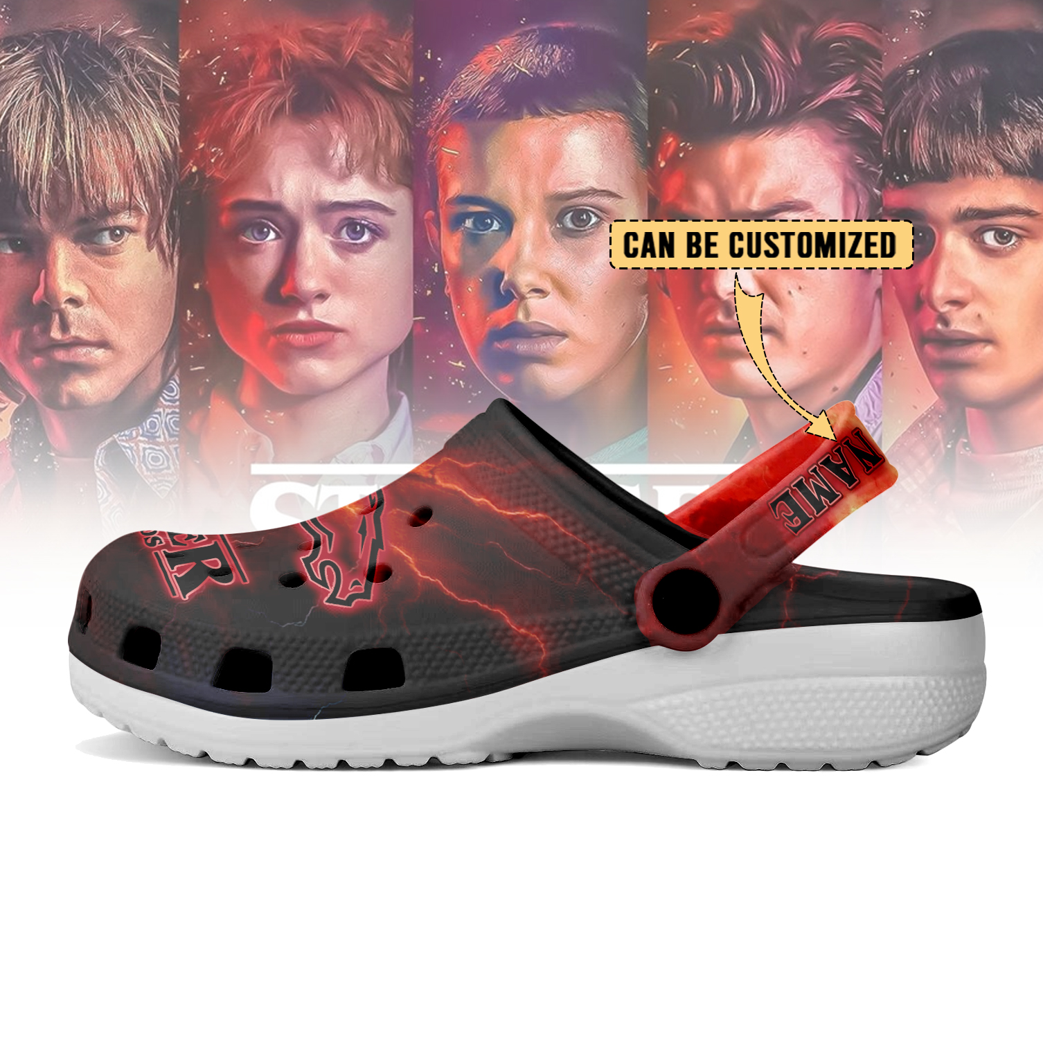 Merchidea Denver Broncos x Stranger Things Crocs Crocband Clogs Shoes Comfortable For Men Women and Kids
