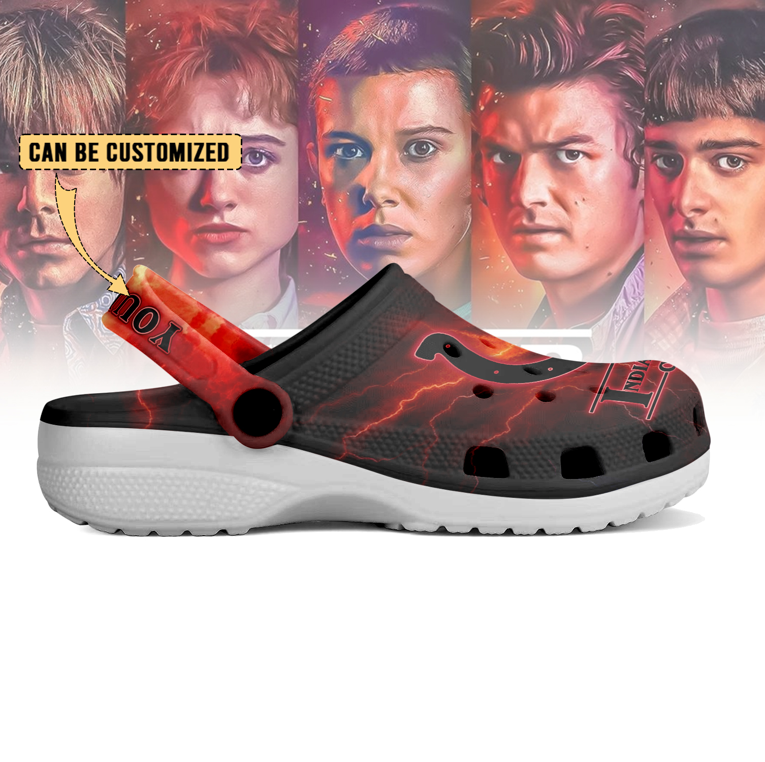 Merchidea Indianapolis Colts x Stranger Things Crocs Crocband Clogs Shoes Comfortable For Men Women and Kids