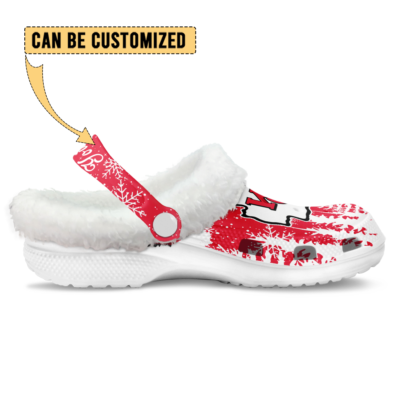 Merchidea Kansas City Chiefs NFL Crocs Crocband Fleece Lined Clogs Shoes Comfortable For Men Women and Kids In Winter