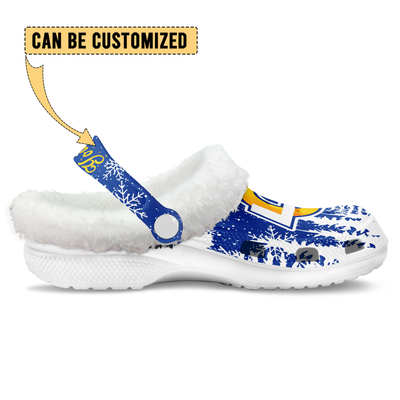 Merchidea Los Angeles Rams NFL Crocs Crocband Fleece Lined Clogs Shoes Comfortable For Men Women and Kids In Winter