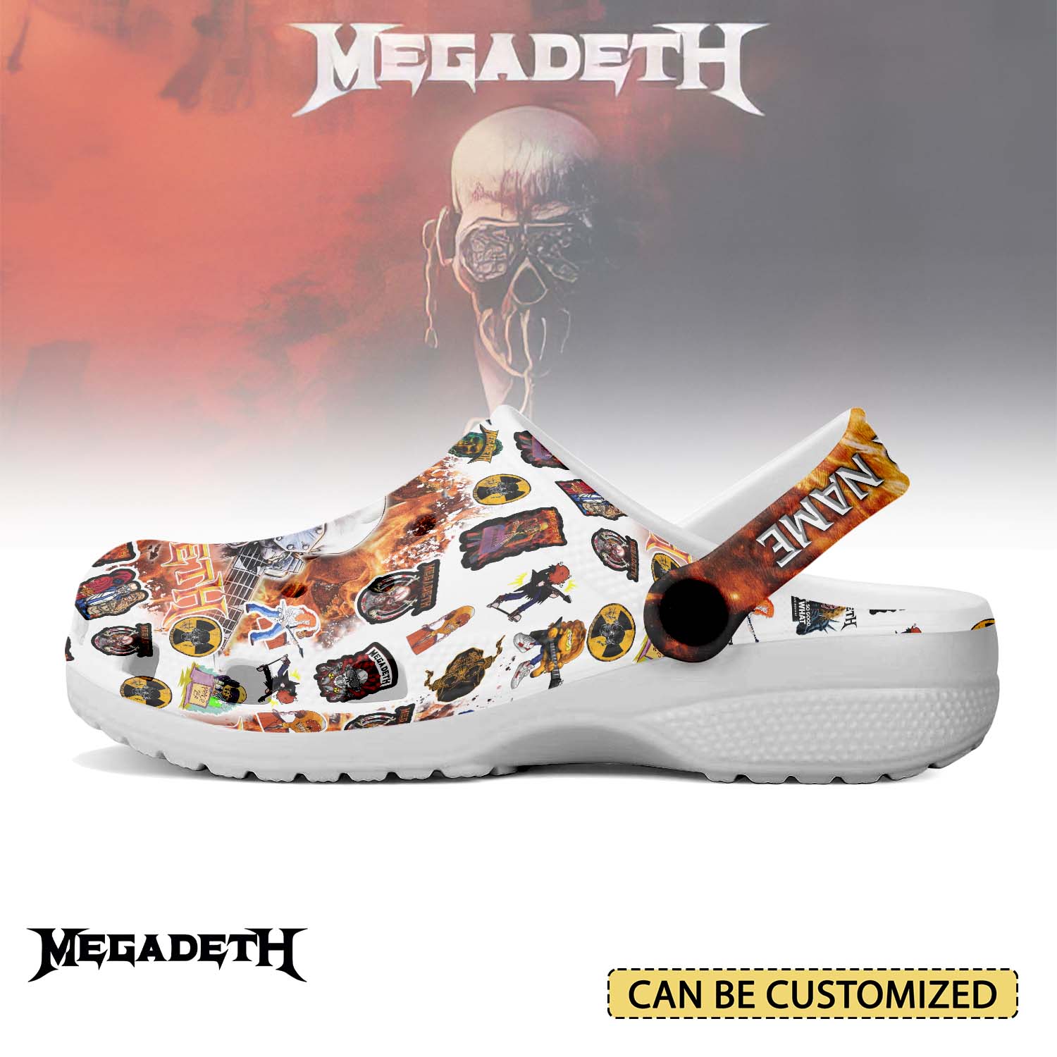 Merchidea Megadeth Crocs Crocband Clogs Shoes Comfortable For Men Women and Kids