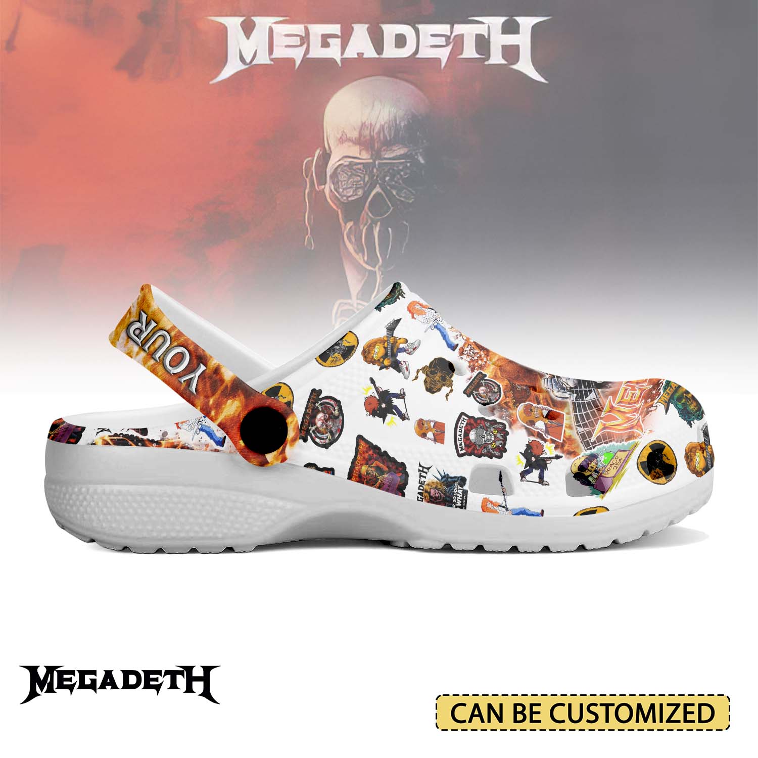 Merchidea Megadeth Crocs Crocband Clogs Shoes Comfortable For Men Women and Kids