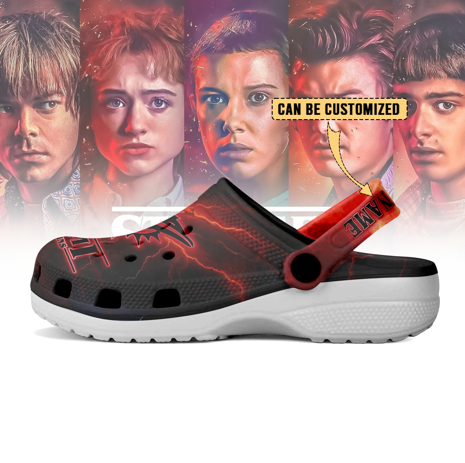 Merchidea Miami Dolphins x Stranger Things Crocs Crocband Clogs Shoes Comfortable For Men Women and Kids