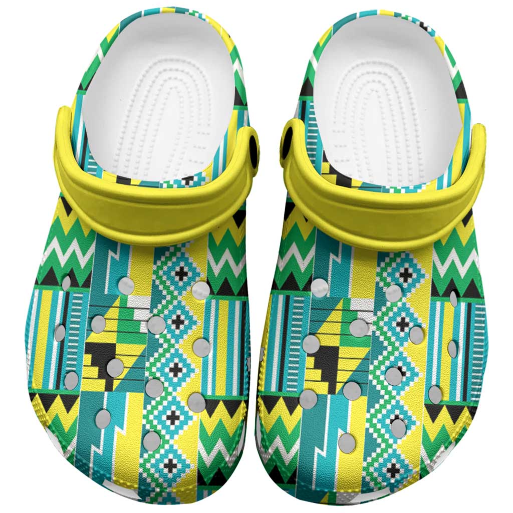 Merchidea African Kente Crocs Crocband Clogs Shoes Comfortable For Men Women and Kids