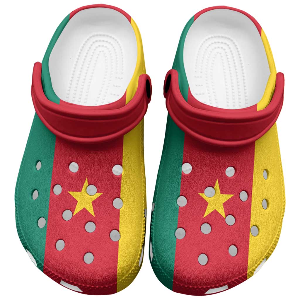 Merchidea African Proud Cameroon Flag Crocs Crocband Clogs Shoes Comfortable For Men Women and Kids