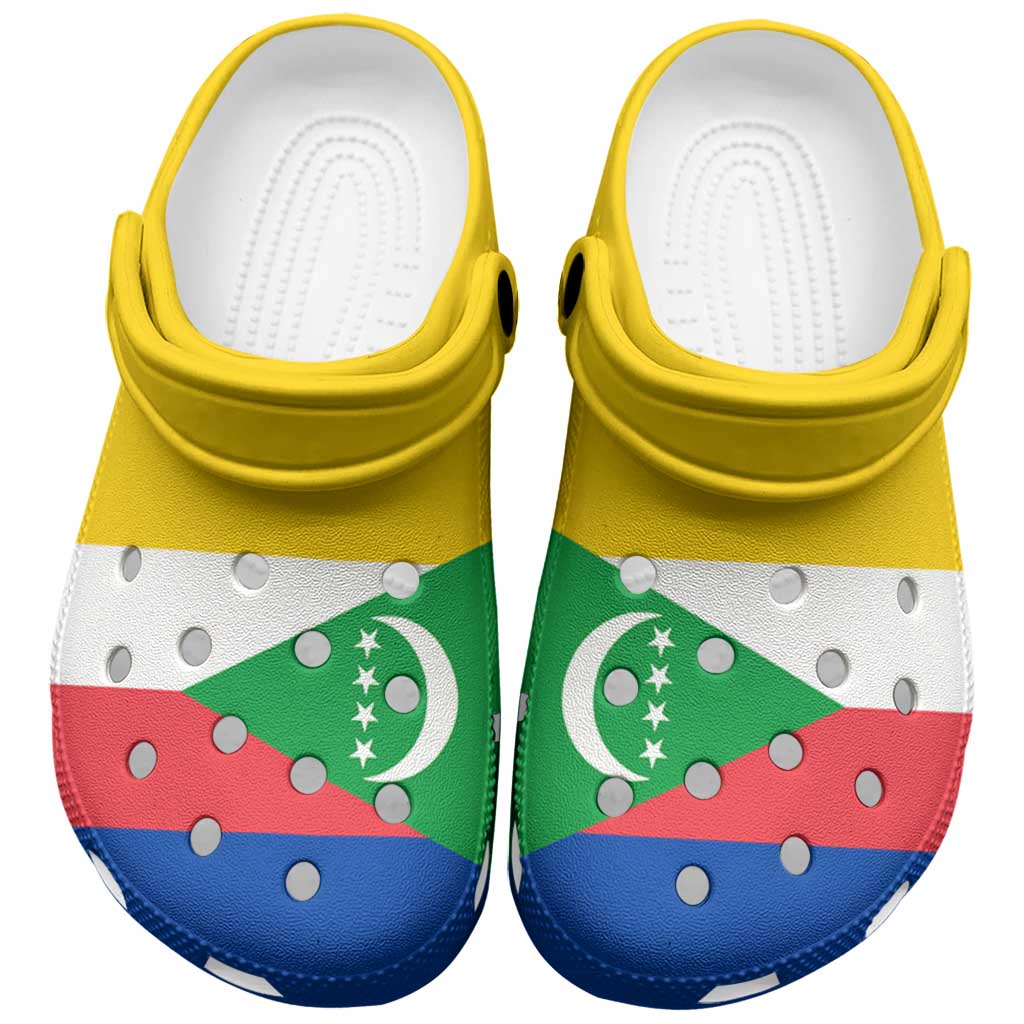 Merchidea African Proud Comoros Flag Crocs Crocband Clogs Shoes Comfortable For Men Women and Kids