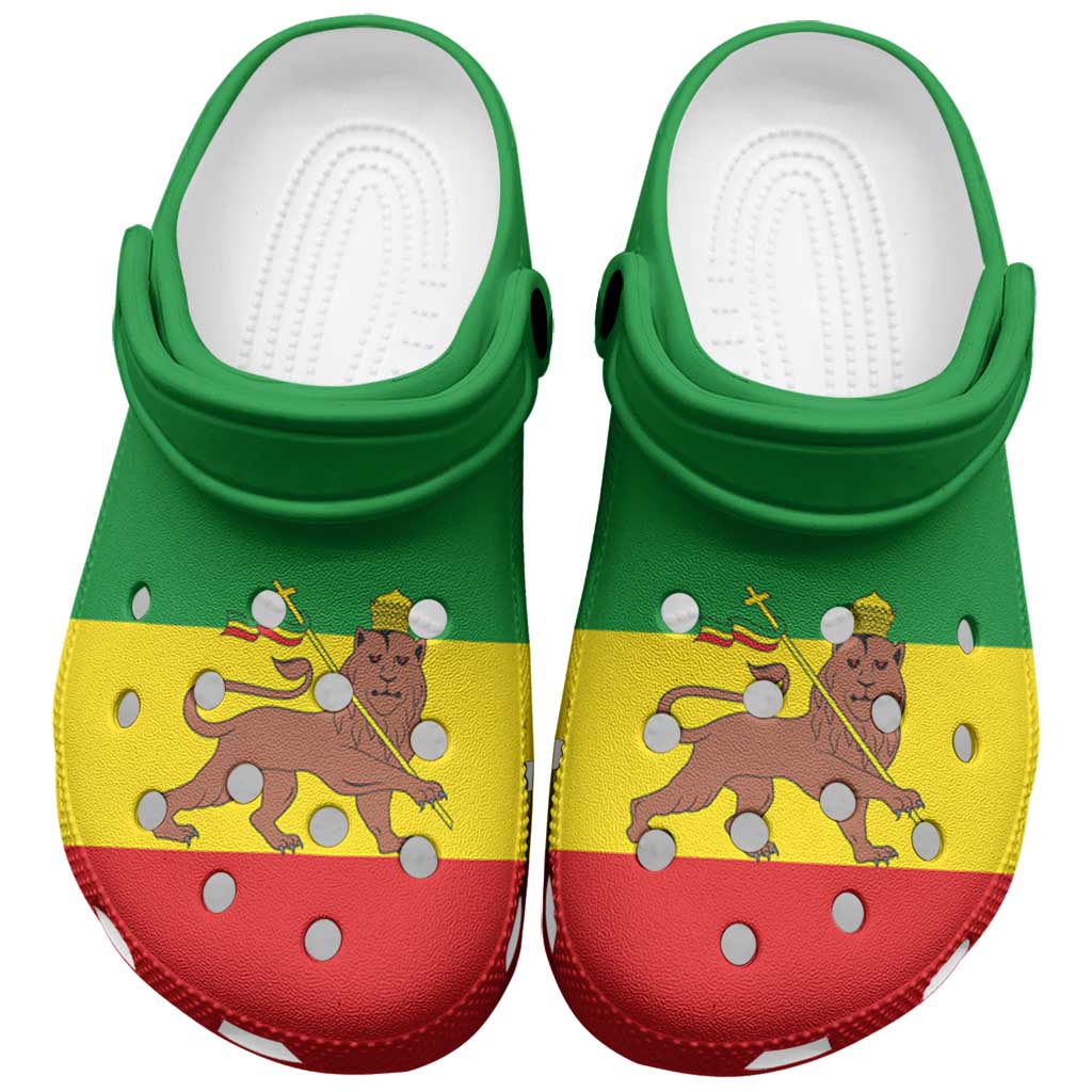 Merchidea African Proud Ethiopian Empire Flag Crocs Crocband Clogs Shoes Comfortable For Men Women and Kids