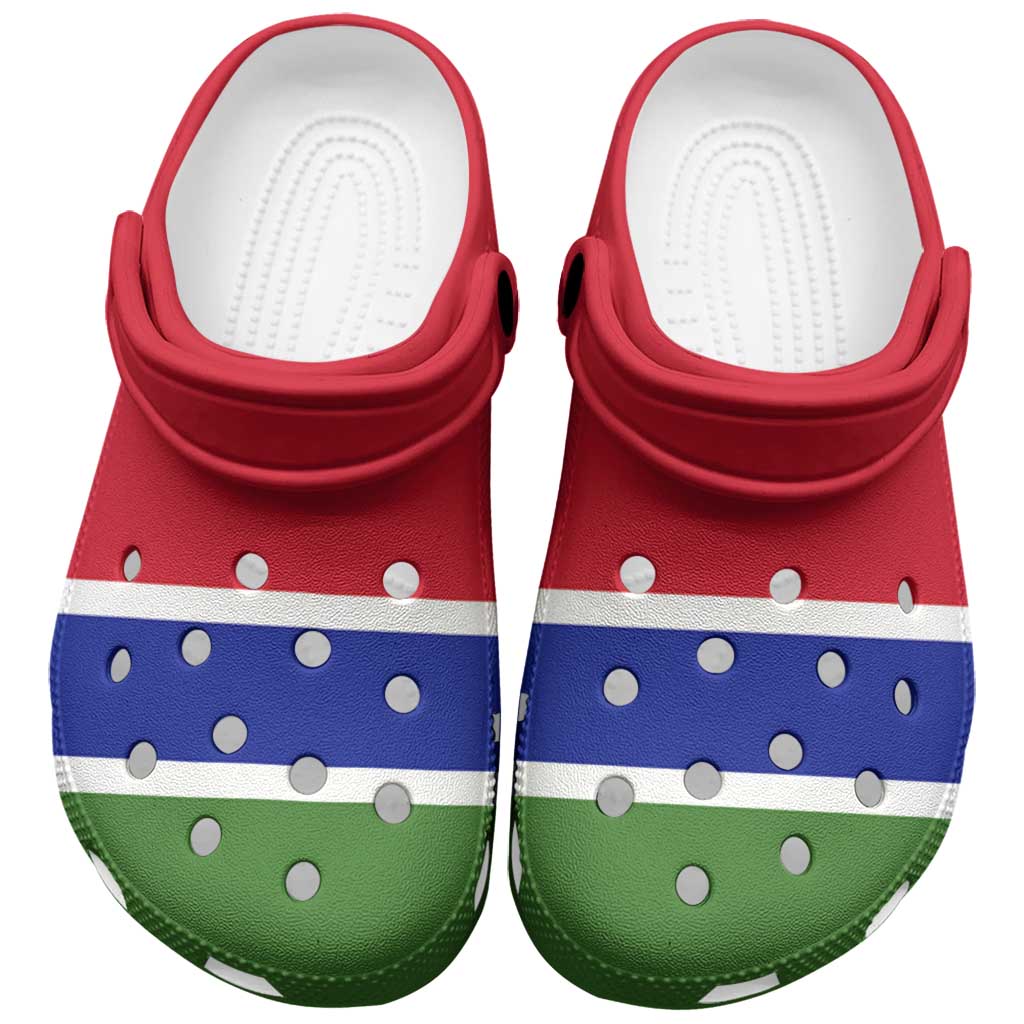 Merchidea African Proud Gambia Flag Crocs Crocband Clogs Shoes Comfortable For Men Women and Kids