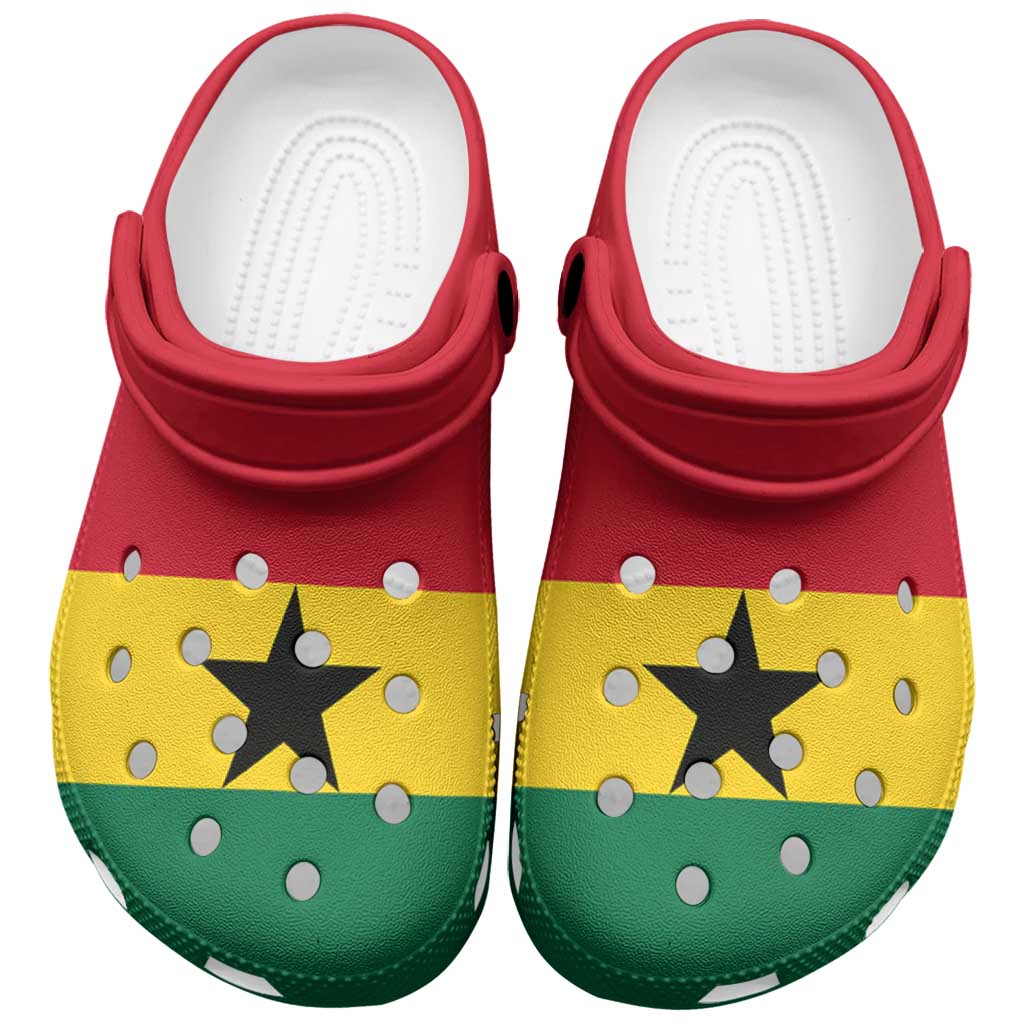 Merchidea African Proud Ghana Flag Crocs Crocband Clogs Shoes Comfortable For Men Women and Kids