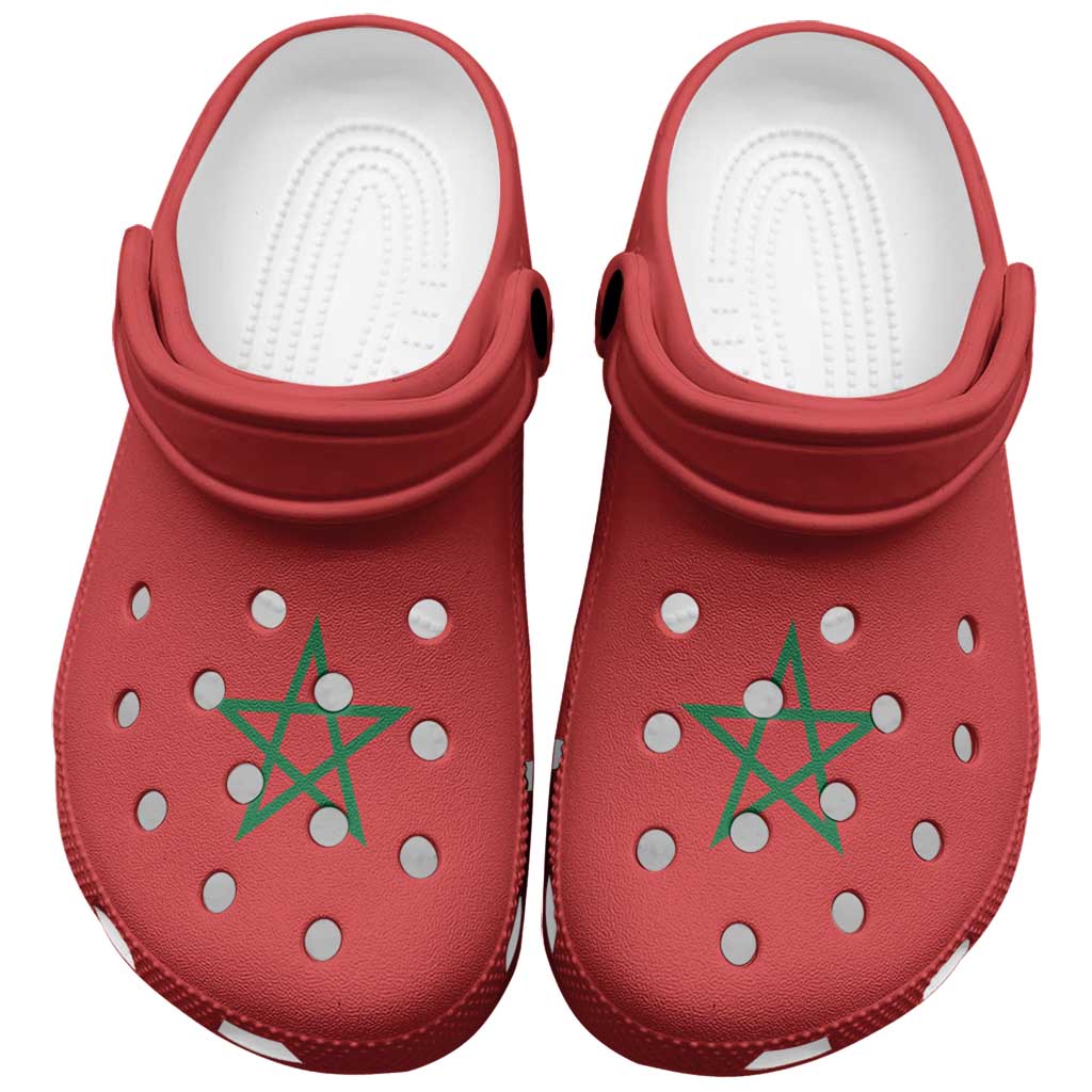 Merchidea African Proud Morocco Flag Crocs Crocband Clogs Shoes Comfortable For Men Women and Kids