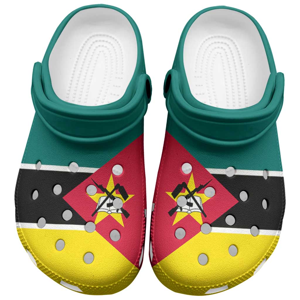 Merchidea African Proud Mozambique Flag Crocs Crocband Clogs Shoes Comfortable For Men Women and Kids