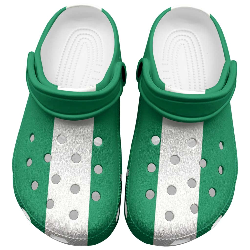 Merchidea African Proud Nigeria Flag Crocs Crocband Clogs Shoes Comfortable For Men Women and Kids