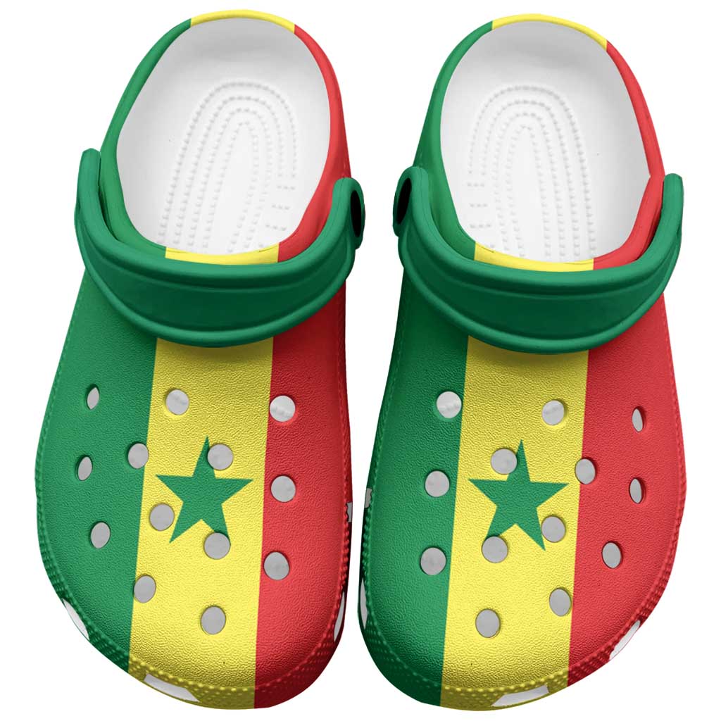 Merchidea African Proud Senegal Flag Crocs Crocband Clogs Shoes Comfortable For Men Women and Kids