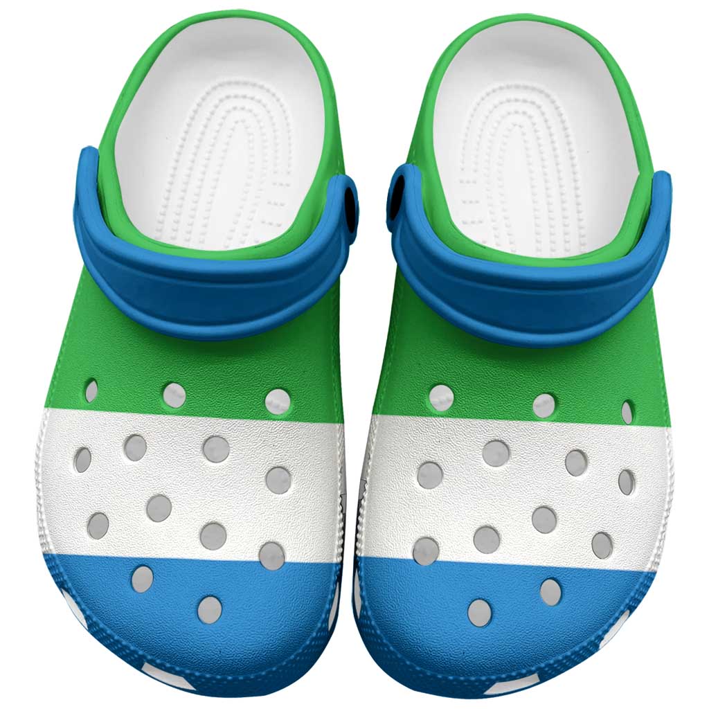 Merchidea African Proud Sierra Leone Flag Crocs Crocband Clogs Shoes Comfortable For Men Women and Kids