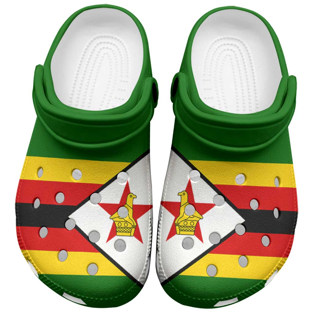 Merchidea African Proud Zimbabwe Flag Crocs Crocband Clogs Shoes Comfortable For Men Women and Kids