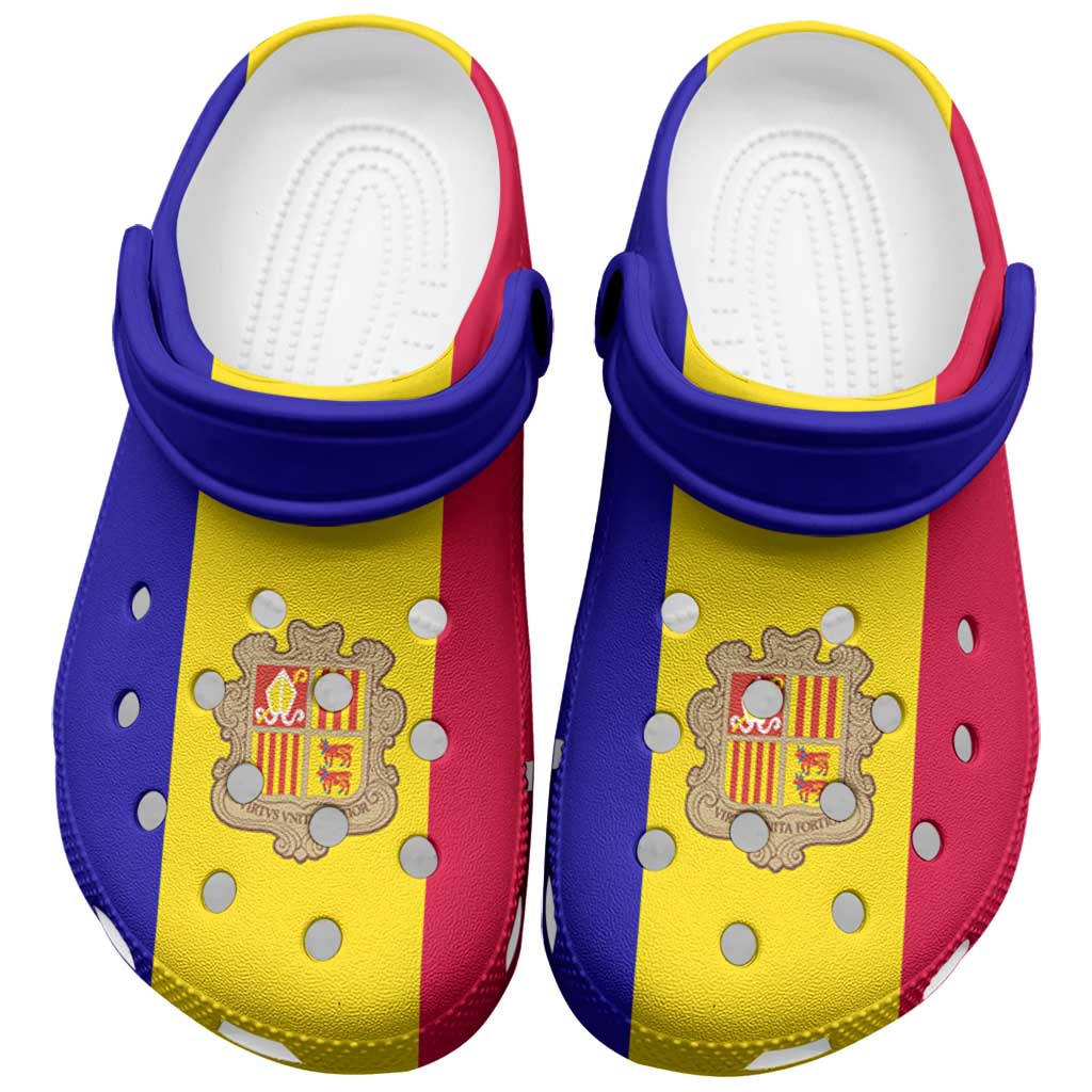 Merchidea Andorra Flag Crocs Crocband Clogs Shoes Comfortable For Men Women and Kids