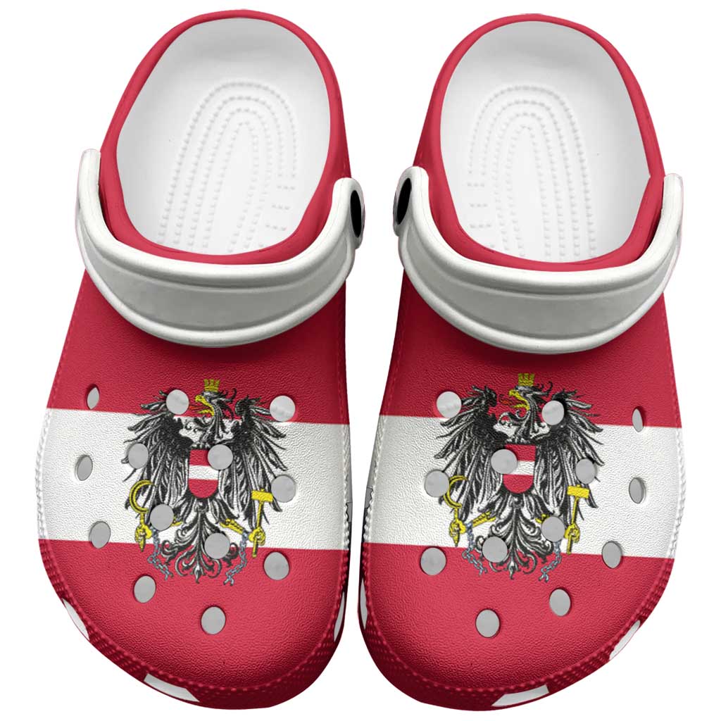 Merchidea Austria Flag Crocs Crocband Clogs Shoes Comfortable For Men Women and Kids