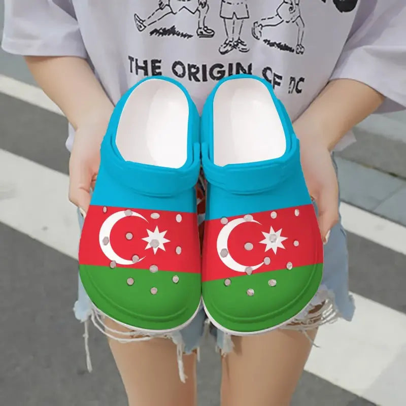 Merchidea Azerbaijan Flag Crocs Crocband Clogs Shoes Comfortable For Men Women and Kids
