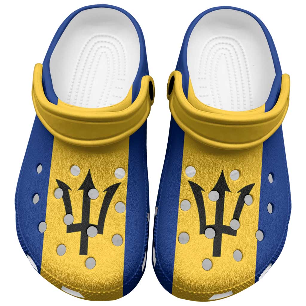 Merchidea Barbados Flag Crocs Crocband Clogs Shoes Comfortable For Men Women and Kids
