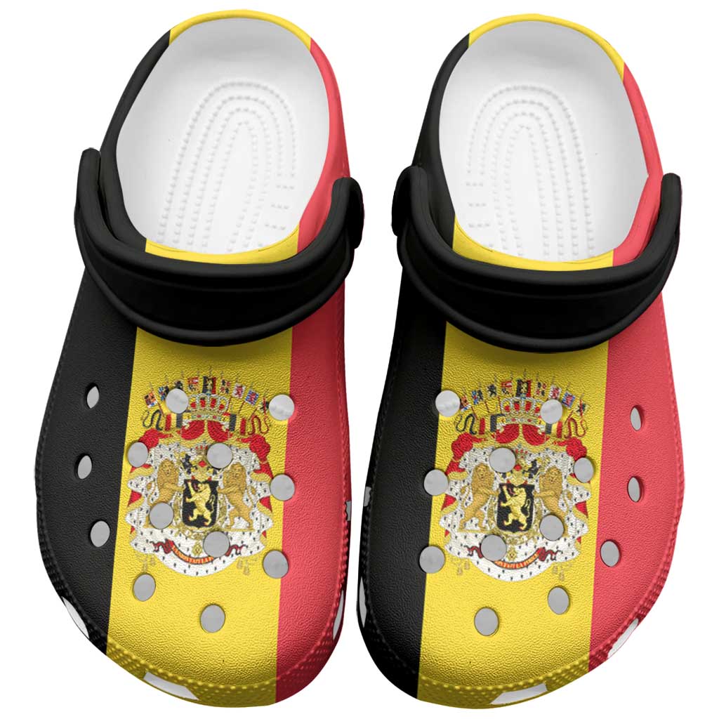 Merchidea Belgium Flag Crocs Crocband Clogs Shoes Comfortable For Men Women and Kids