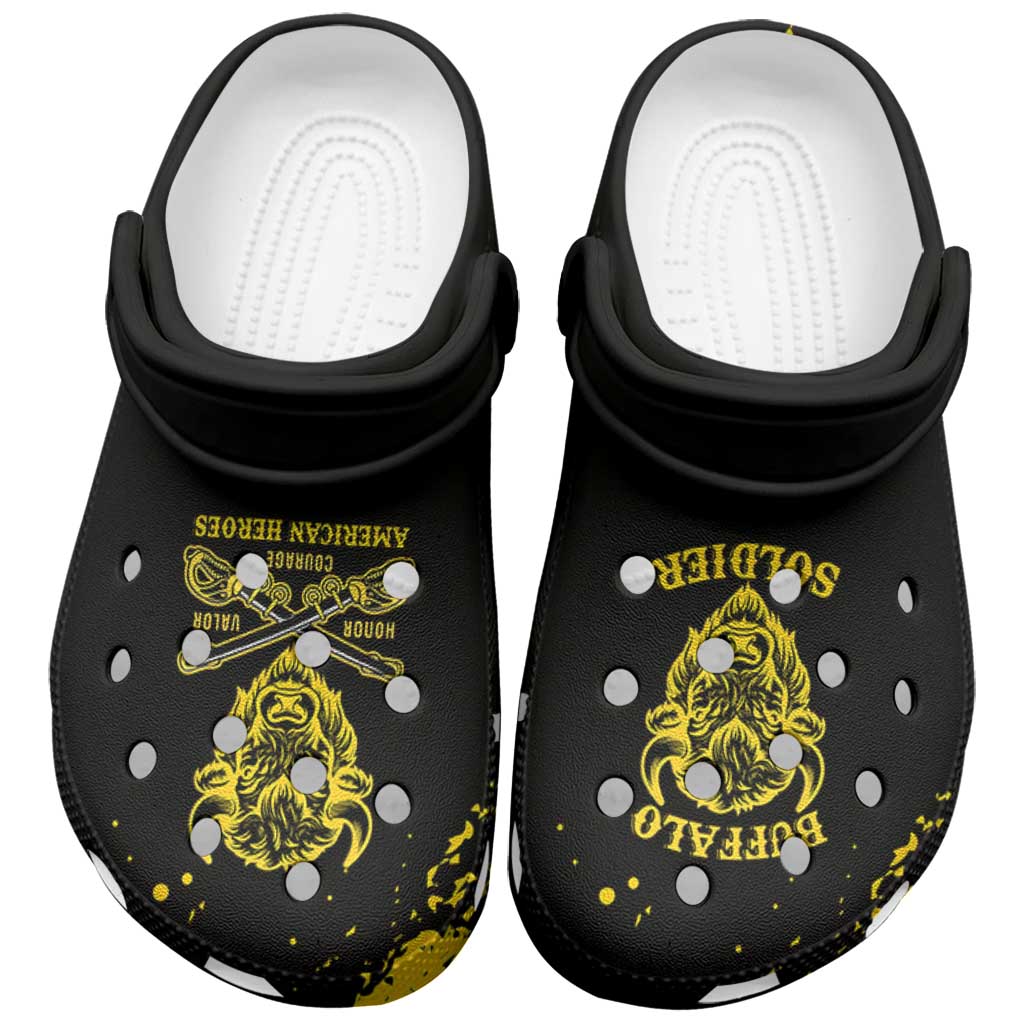 Merchidea Bison Buffalo Soldiers Crocs Crocband Clogs Shoes Comfortable For Men Women and Kids