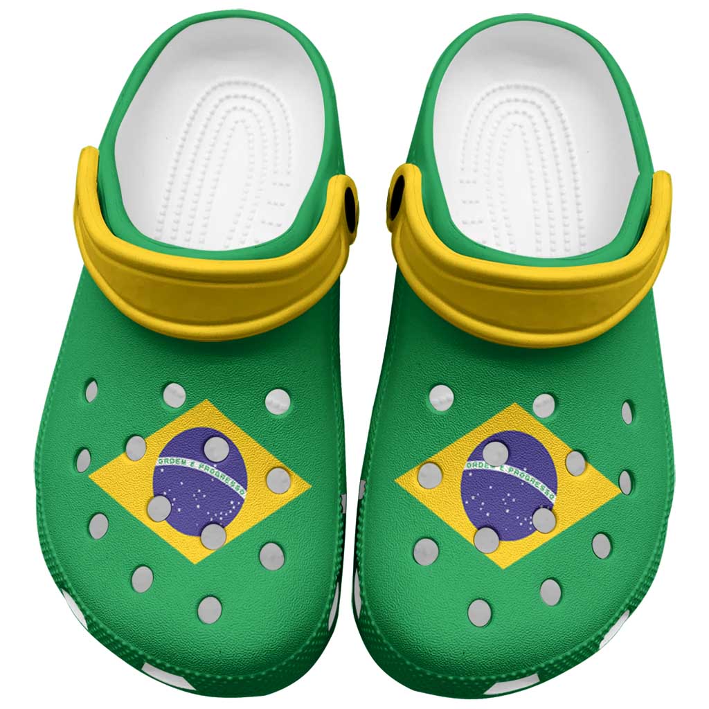Merchidea Brazil Flag Crocs Crocband Clogs Shoes Comfortable For Men Women and Kids