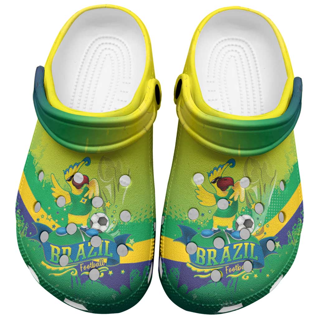 Merchidea Brazil Football 2026 Crocs Crocband Clogs Shoes Comfortable For Men Women and Kids
