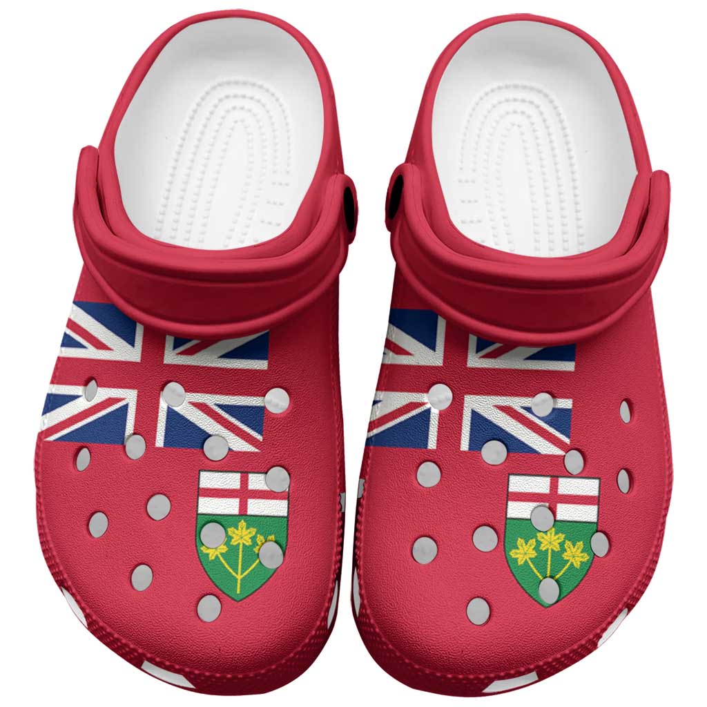 Merchidea Canada Ontario Province Crocs Crocband Clogs Shoes Comfortable For Men Women and Kids
