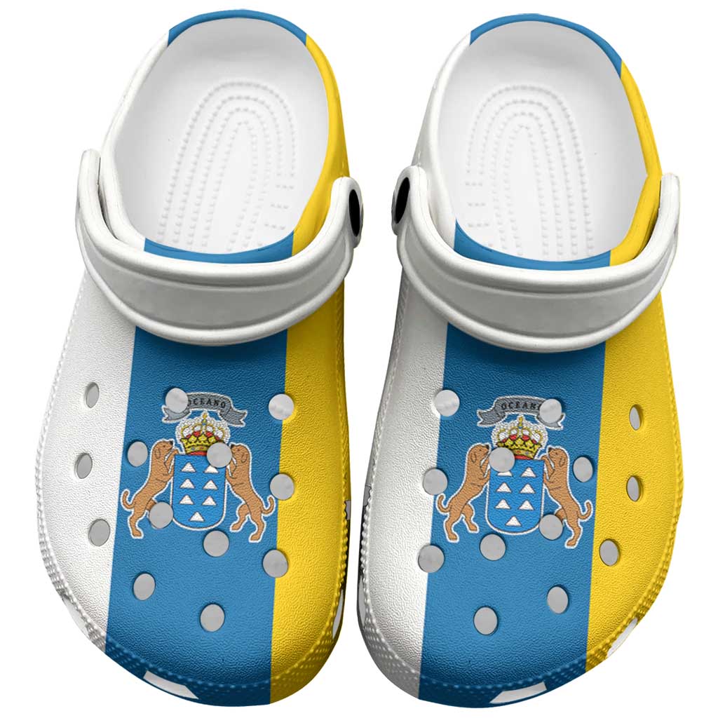 Merchidea Canary Islands Flag Crocs Crocband Clogs Shoes Comfortable For Men Women and Kids