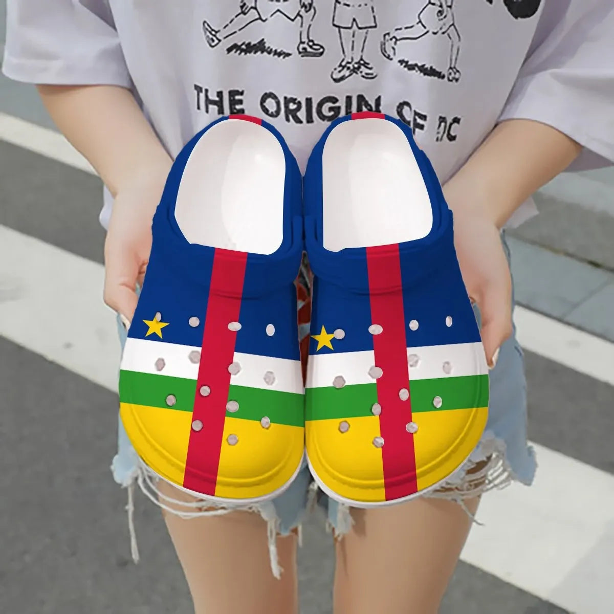 Merchidea Central African Flag Crocs Crocband Clogs Shoes Comfortable For Men Women and Kids