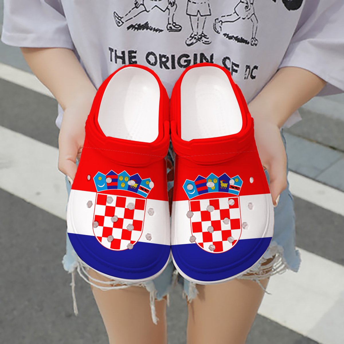 Merchidea Croatia Flag Crocs Crocband Clogs Shoes Comfortable For Men Women and Kids
