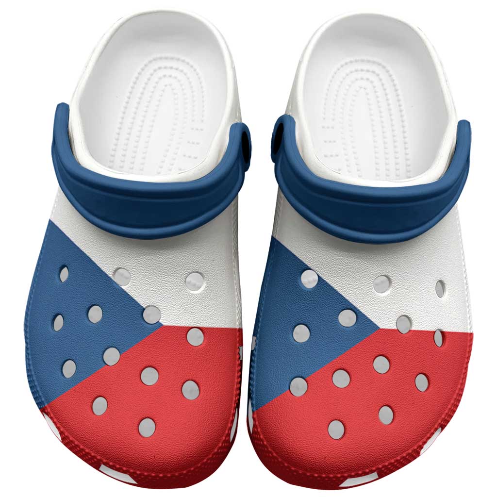 Merchidea Czech Republic Flag Crocs Crocband Clogs Shoes Comfortable For Men Women and Kids