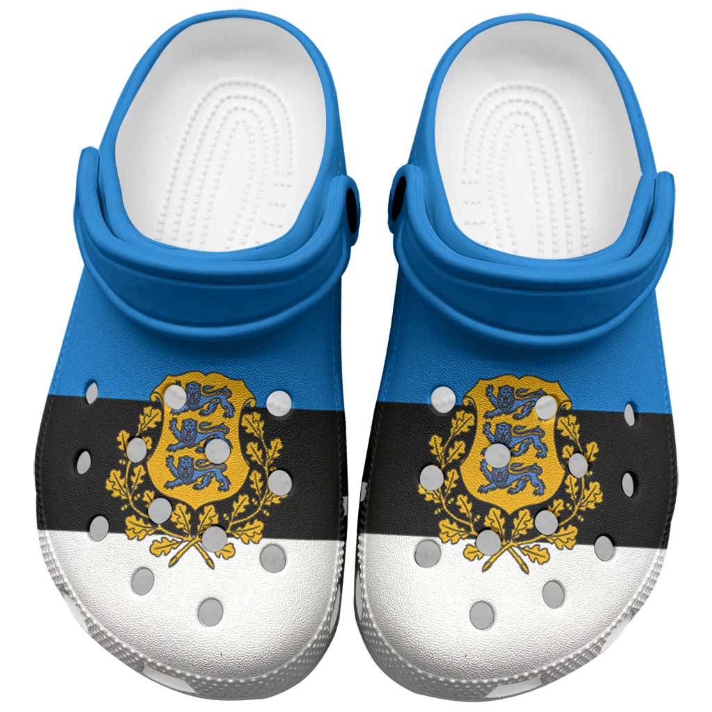 Merchidea Estonia Flag Crocs Crocband Clogs Shoes Comfortable For Men Women and Kids