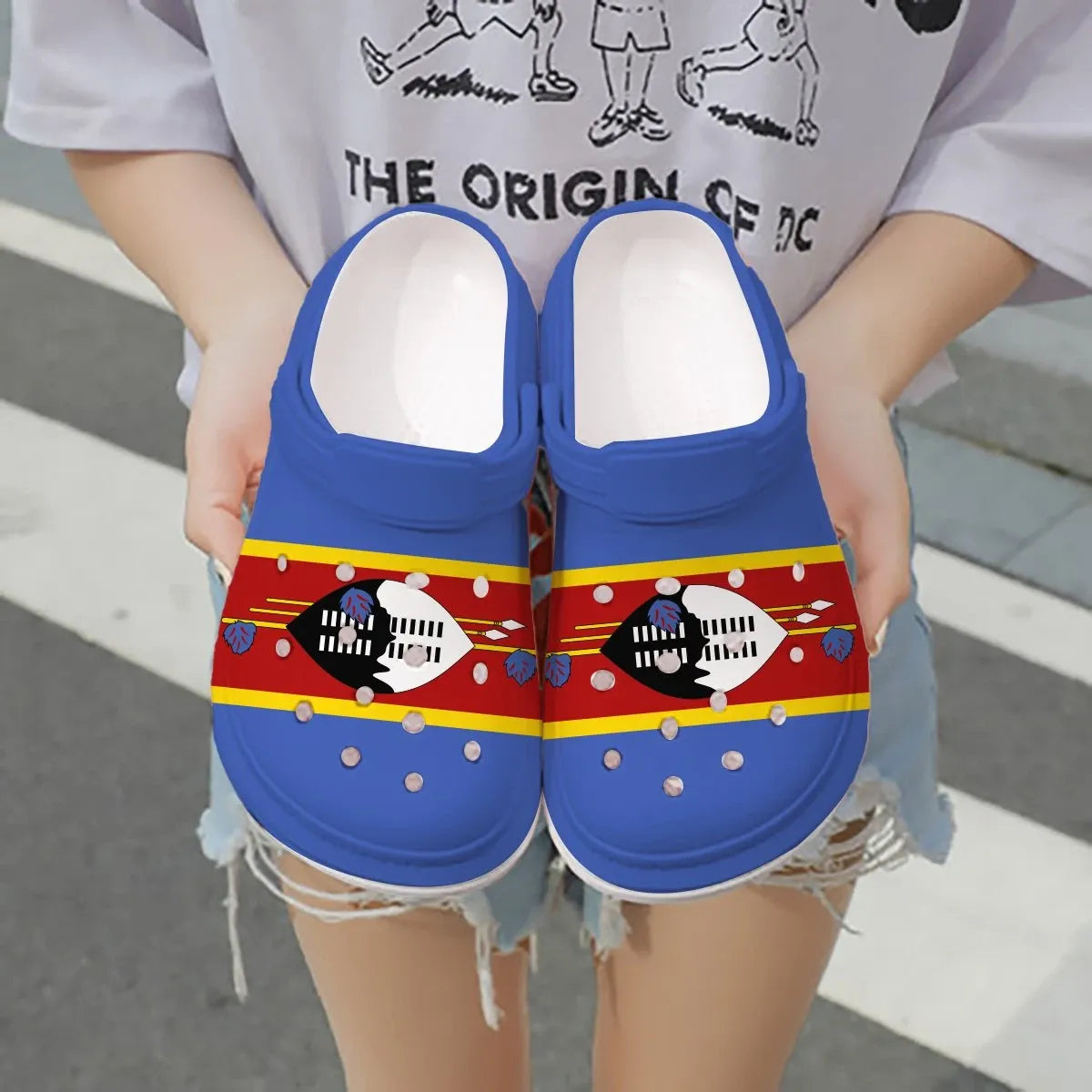 Merchidea Eswatini Flag Crocs Crocband Clogs Shoes Comfortable For Men Women and Kids