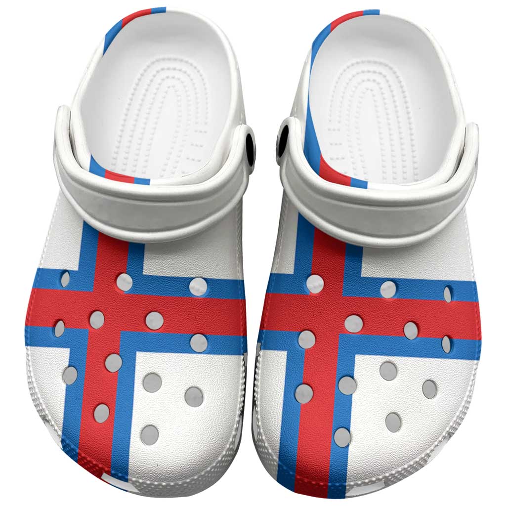 Merchidea Faroe Islands Flag Crocs Crocband Clogs Shoes Comfortable For Men Women and Kids
