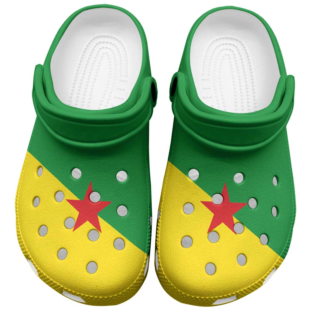 Merchidea French Guiana Flag Crocs Crocband Clogs Shoes Comfortable For Men Women and Kids