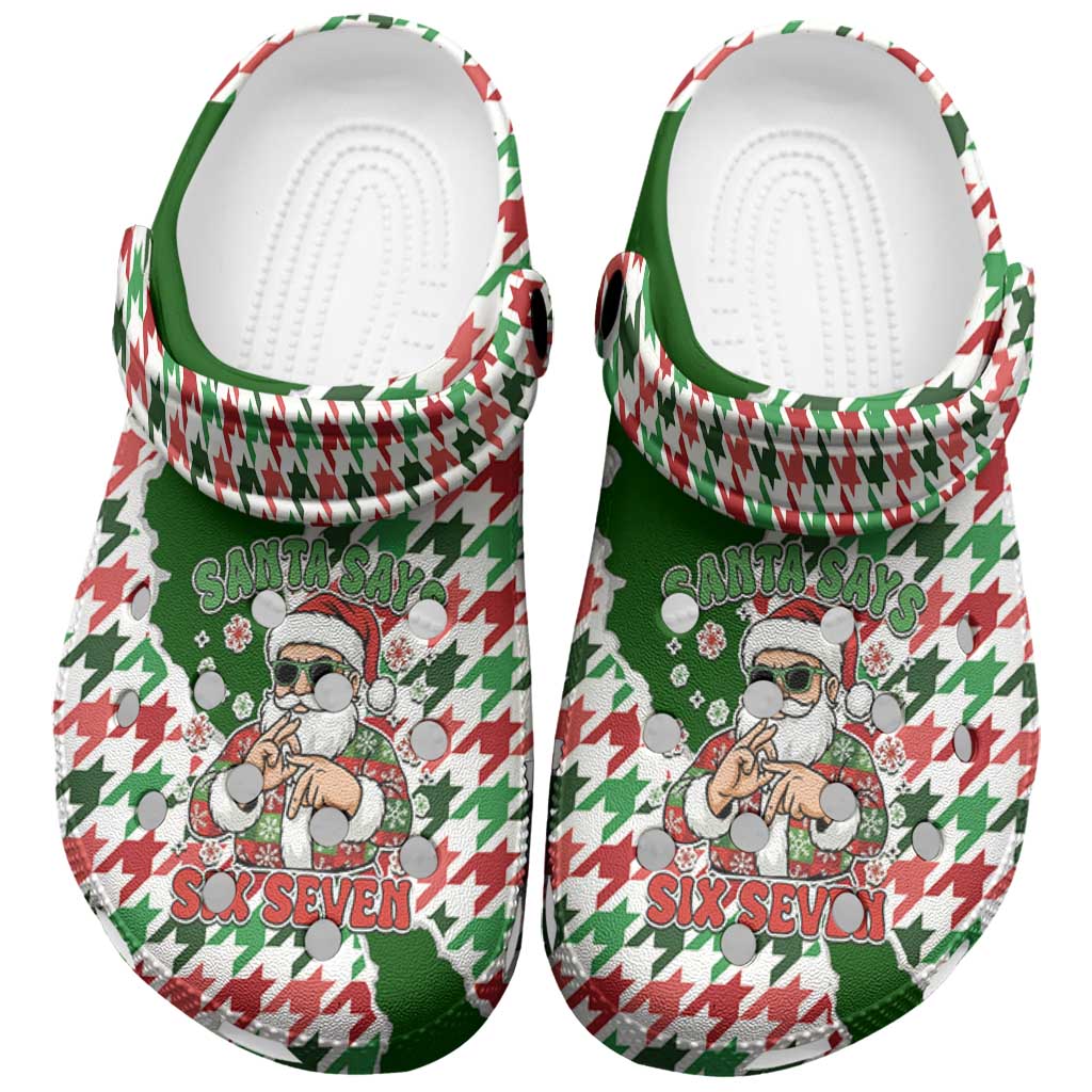 Merchidea Funny Santa Claus Says Six Seven Crocs Crocband Clogs Shoes Comfortable For Men Women and Kids